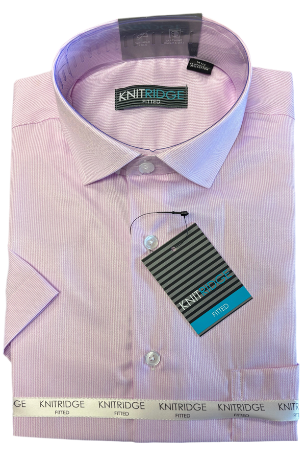 Knitridge® Fitted Stripe Short Sleeve Shirt (4 Colours available)