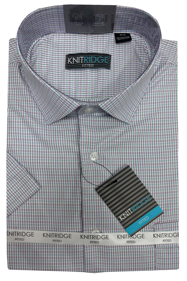 Knitridge® Check Fitted Short Sleeve Shirts - Collection 1