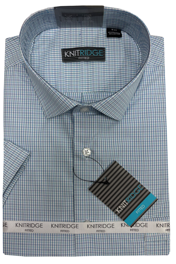 Knitridge® Check Fitted Short Sleeve Shirts - Collection 1