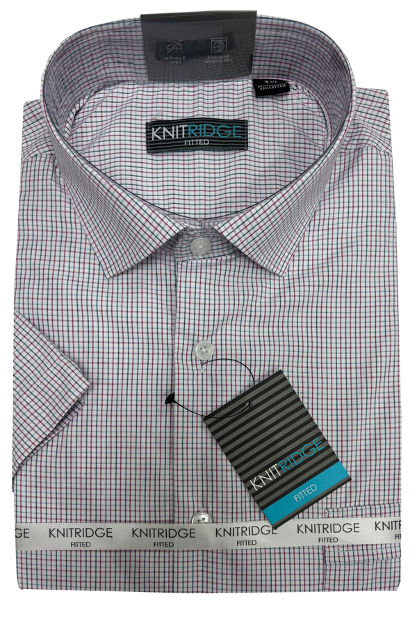 Knitridge® Check Fitted Short Sleeve Shirts - Collection 2