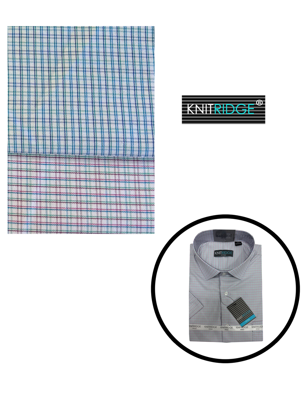 Knitridge® Check Fitted Short Sleeve Shirts - Collection 1