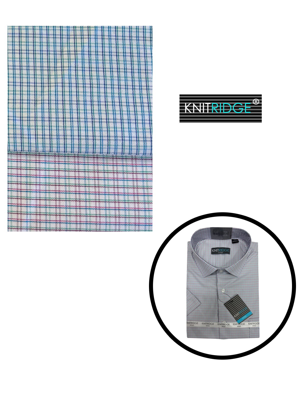 Knitridge® Check Fitted Short Sleeve Shirts - Collection 1