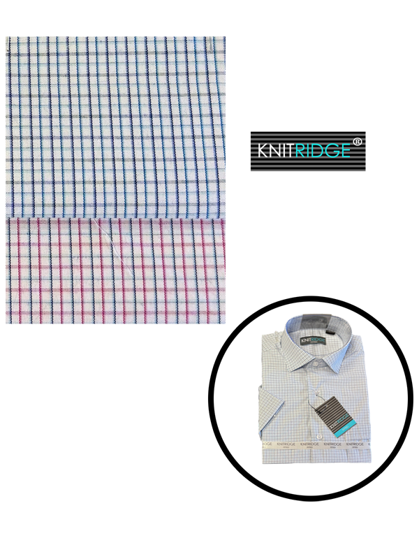 Knitridge® Check Fitted Short Sleeve Shirts - Collection 2