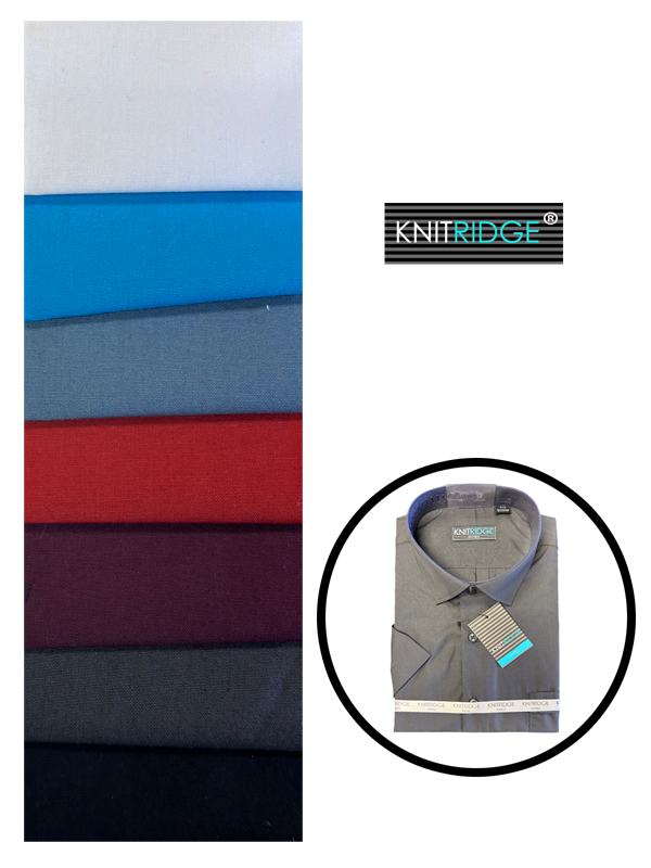Knitridge® Solid Colour 65/35 Dress Shirt - Fitted L/S - Fitted Tall Man L/S - Standard Fit L/S - Fitted Short Sleeve - 7 Colours including White