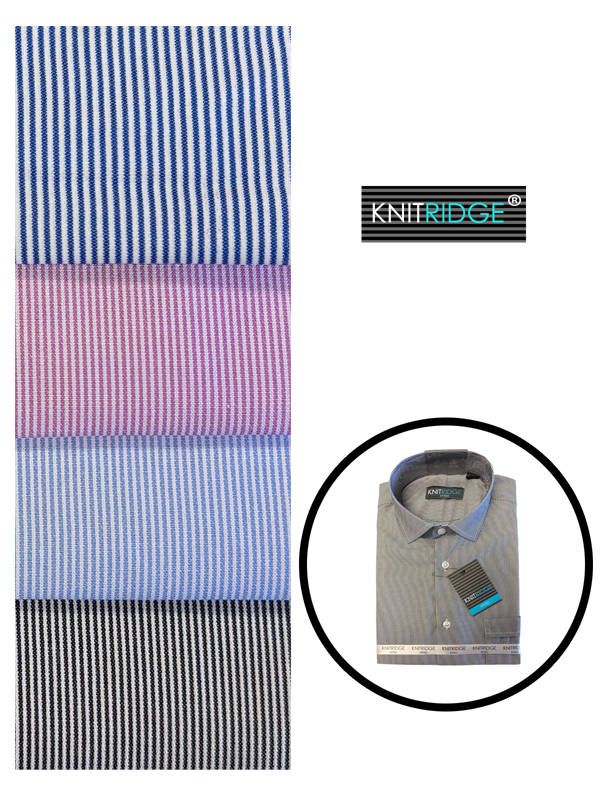 Knitridge® Fitted Stripe Long Sleeve Shirts (4 Colours available)